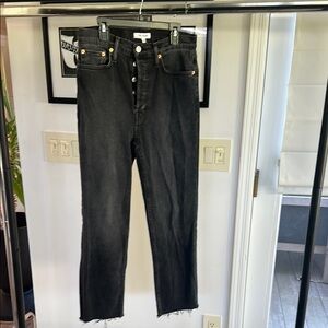 Re/done black straight leg jeans size 28